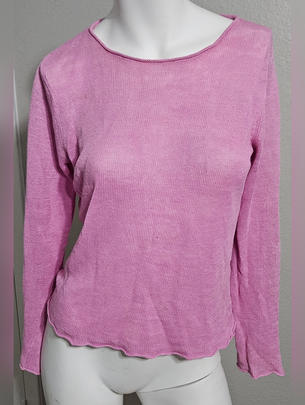 EILEEN FISHER Sachet Pink Linen  Sweater Top XS